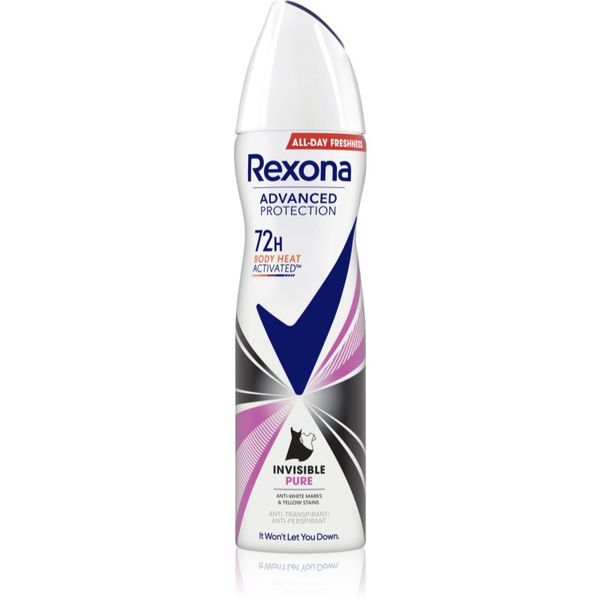 Rexona Rexona Advanced Protection Invisible Pure antiperspirant protiv bijelih i žutih mrlja 72h 150 ml