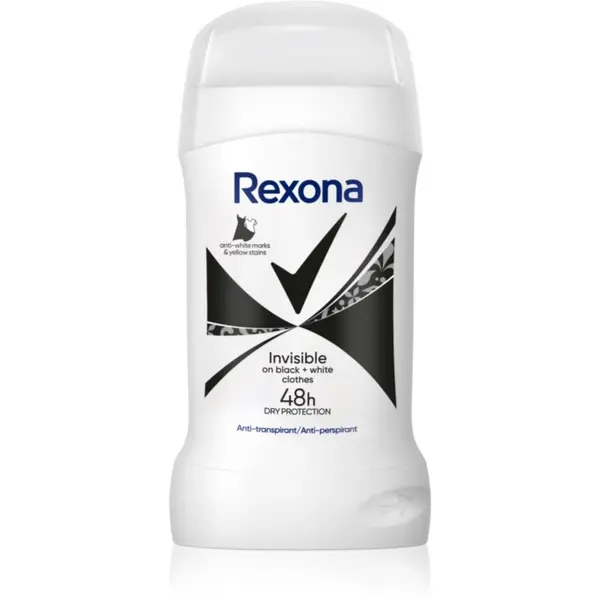 Rexona Rexona Invisible Black and White čvrsti dezodorans protiv bijelih i žutih mrlja 50 ml