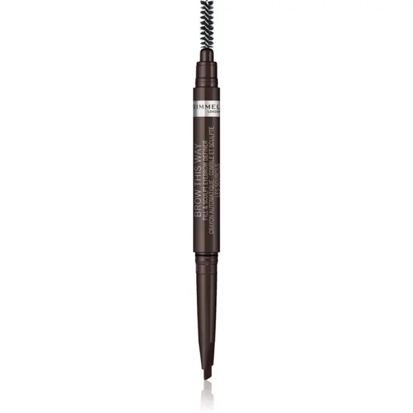 Rimmel Rimmel Brow This Way olovka za obrve sa četkicom 2 u 1 nijansa 003 Dark Brown 0,25 g