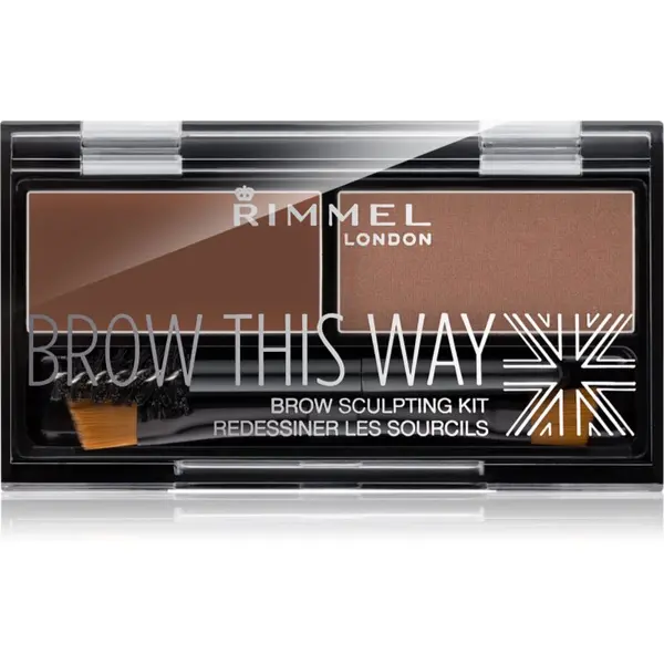 Rimmel Rimmel Brow This Way paleta za šminkanje obrva nijansa 002 Medium Brown 1,3 g