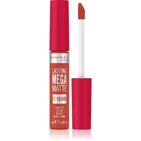 Rimmel Rimmel Lasting Mega Matte lagani tekući mat ruž za usne 16 h nijansa Scarlet Flames 7,4 ml