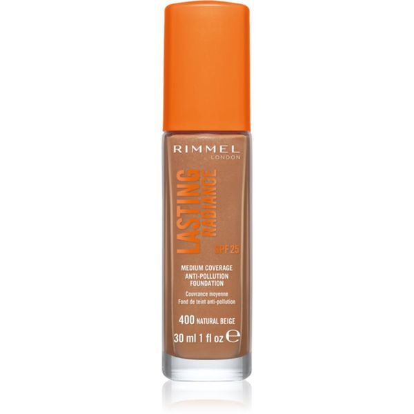 Rimmel Rimmel Lasting Radiance posvjetljujući puder SPF 25 nijansa 400 Natural Beige 30 ml