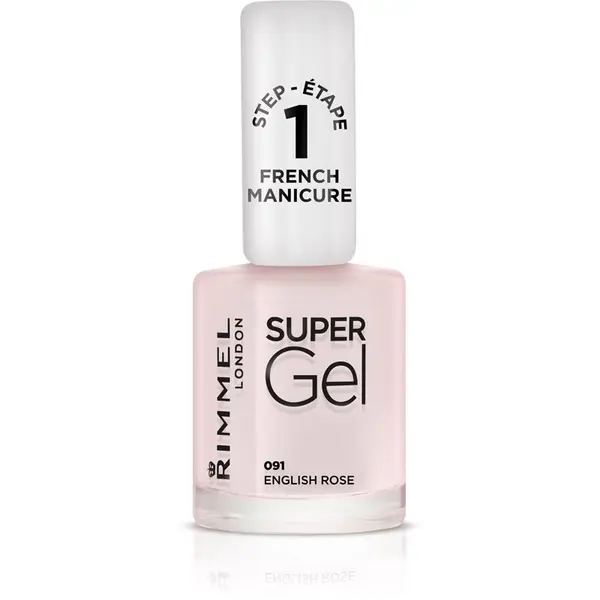 Rimmel Rimmel Super Gel Step 1 lak za francusku manikuru nijansa 091 English Rose 12 ml