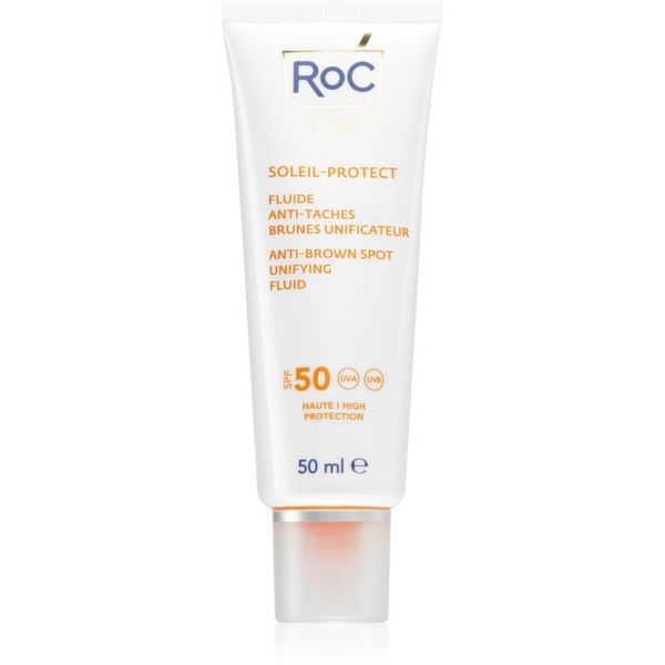 RoC RoC Soleil Protect Anti Brown Spots Unifying Fluid blagi hranjivi fluid protiv tamnih mrlja SPF 50 50 ml