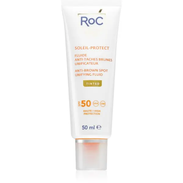 RoC RoC Soleil Protect Anti Brown Spots Unifying Fluid Tinted tonirani fluid za ujednačavanje tena SPF 50 s vitaminom C 50 ml