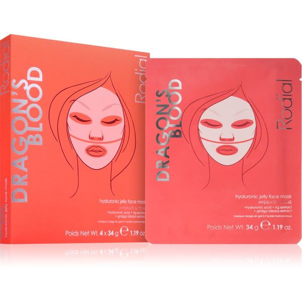 Rodial Rodial Dragon's Blood Hydrogel Jelly Face Mask intenzivna hidrogel maska 4x34 g