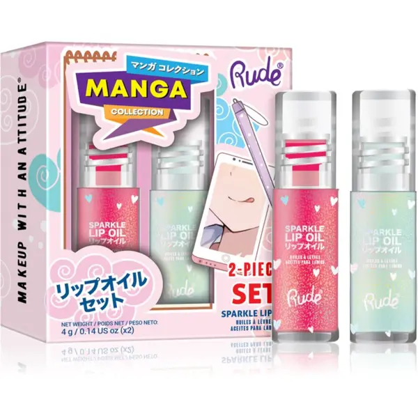 Rude Cosmetics Rude Cosmetics Manga Collection set za usne Watermelon And Mint Duo 2x2 g