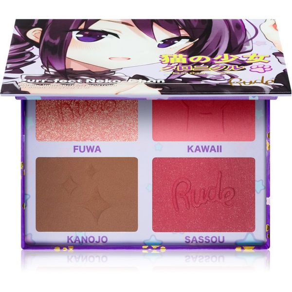 Rude Cosmetics Rude Cosmetics Manga Face Palette multifunkcionalna paleta za lice nijansa Purr-fect Neko-Chan 11.2 g