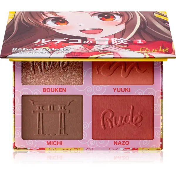 Rude Cosmetics Rude Cosmetics Manga Face Palette multifunkcionalna paleta za lice nijansa Rebel Rudeko 11.2 g