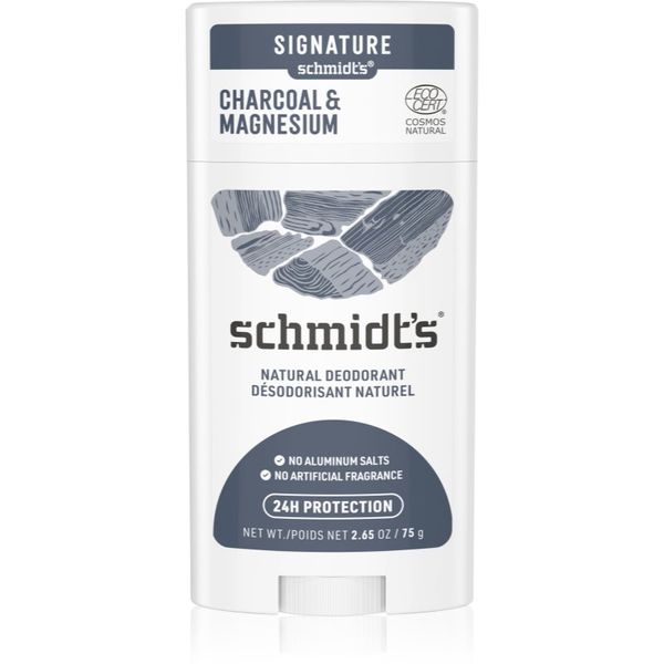 Schmidt's Schmidt's Charcoal + Magnesium čvrsti dezodorans 24h 75 g