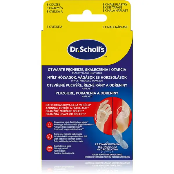 Scholl Scholl Dr. Scholl's Open Blisters, Cuts and Abrasions hidroaktivni flaster za njegu sitnih površinskih rana na koži 2x3 kom