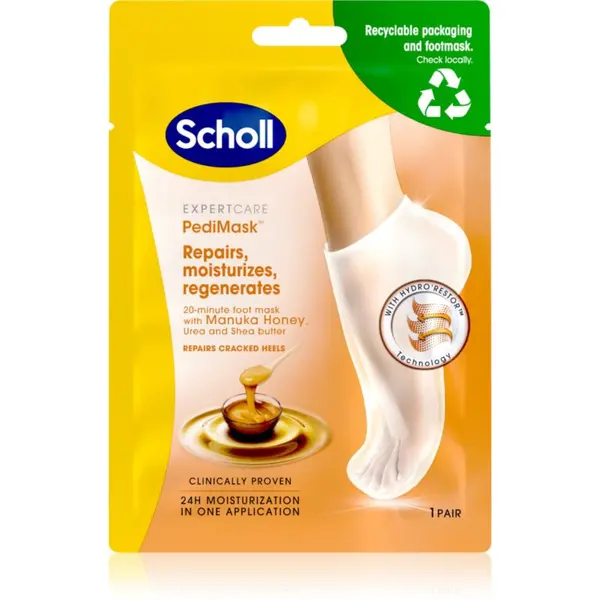Scholl Scholl Pedimask™ Manuka Honey maska za dubinsku njegu za stopala 1 par