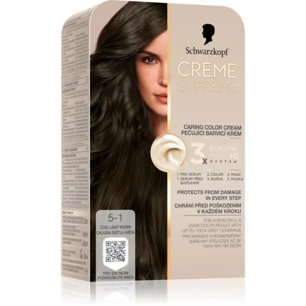 Schwarzkopf Schwarzkopf Creme Supreme trajna boja za kosu nijansa 5-1 Cool Light Brown 60 ml