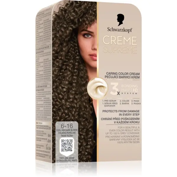 Schwarzkopf Schwarzkopf Creme Supreme trajna boja za kosu nijansa 6-16 Cool Ash Dark Blonde 60 ml
