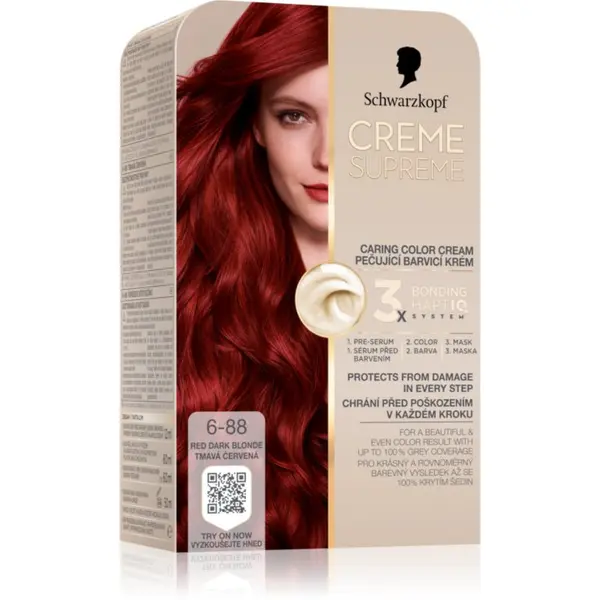 Schwarzkopf Schwarzkopf Creme Supreme trajna boja za kosu nijansa 6-88 Red Dark Blonde 60 ml