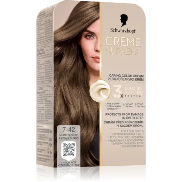 Schwarzkopf Schwarzkopf Creme Supreme trajna boja za kosu nijansa 7-42 Nude blonde 60 ml