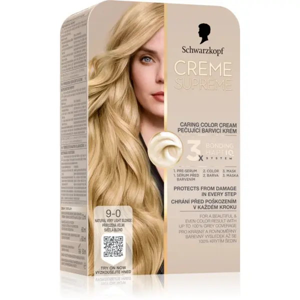 Schwarzkopf Schwarzkopf Creme Supreme trajna boja za kosu nijansa 9-0 Natural Very Light Blonde 60 ml