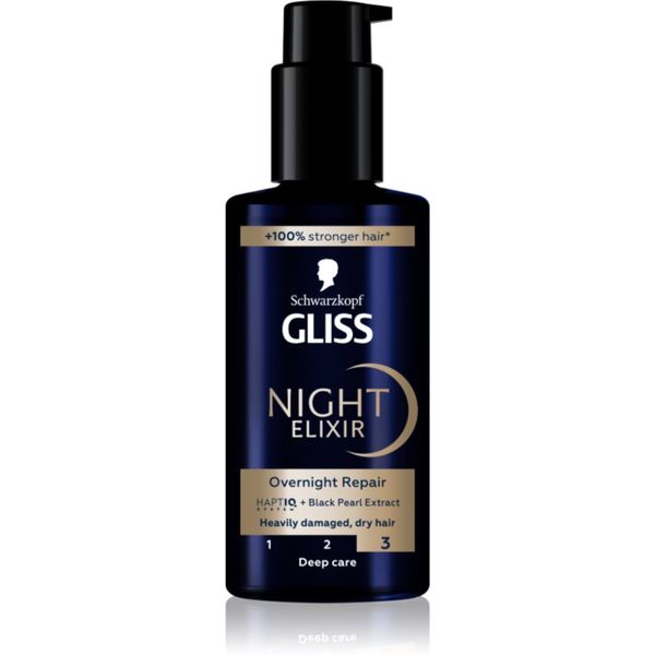 Schwarzkopf Schwarzkopf Gliss Night Elixir eliksir bez ispiranja za oštećenu kosu 100 ml