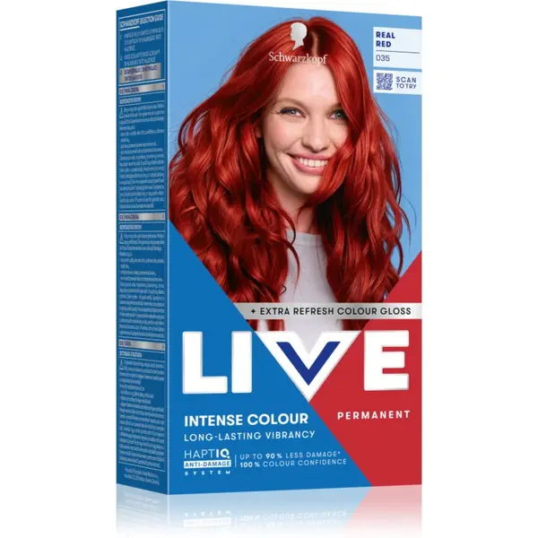 Schwarzkopf Schwarzkopf LIVE Intense Colour trajna boja za kosu nijansa 035 Real Red 1 kom