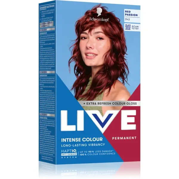 Schwarzkopf Schwarzkopf LIVE Intense Colour trajna boja za kosu nijansa 043 Red Passion 1 kom