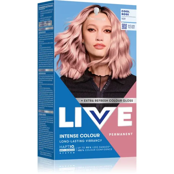 Schwarzkopf Schwarzkopf LIVE Intense Colour trajna boja za kosu nijansa 109 Cool Rose 1 kom