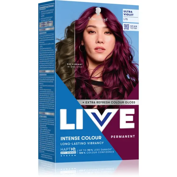 Schwarzkopf Schwarzkopf LIVE Intense Colour trajna boja za kosu nijansa L76 ultra Violet 1 kom