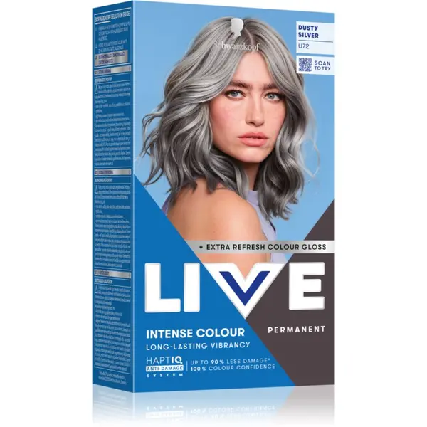 Schwarzkopf Schwarzkopf LIVE Intense Colour trajna boja za kosu nijansa U72 Dusty Silver 1 kom