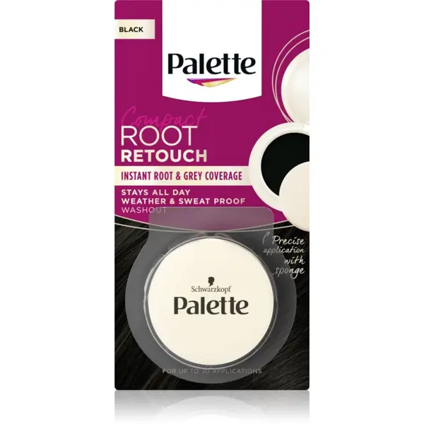 Schwarzkopf Schwarzkopf Palette Compact Root Retouch korektor za izraslu kosu i sijede vlasi s puder efektom nijansa Black 3 g