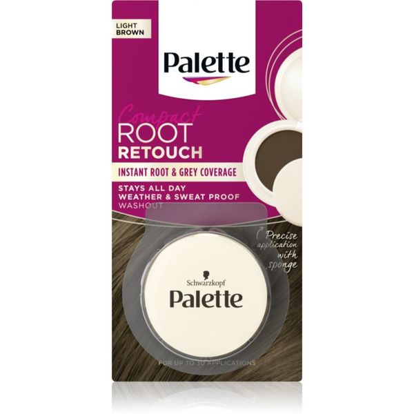Schwarzkopf Schwarzkopf Palette Compact Root Retouch korektor za izraslu kosu i sijede vlasi s puder efektom nijansa Light Brown 3 g