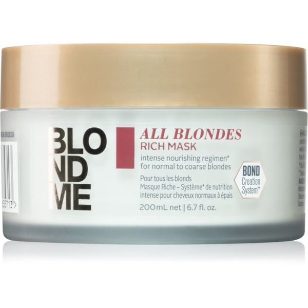 Schwarzkopf Professional Schwarzkopf Professional Blondme All Blondes Rich hranjiva maska za grubu kosu 200 ml