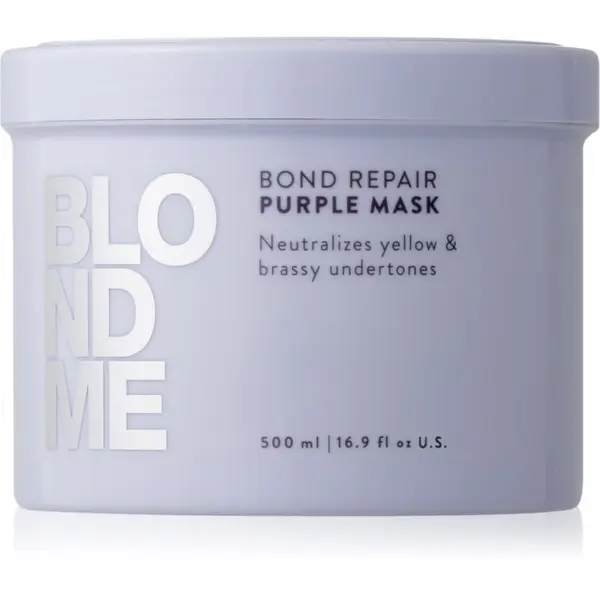 Schwarzkopf Professional Schwarzkopf Professional Blondme Bond Repair Purple Mask maska za kosu neutralizirajući žuti tonovi 500 ml