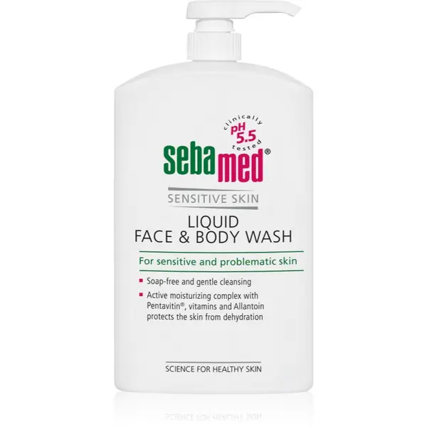 Sebamed Sebamed Face & Body Wash Sensitive Skin nježna emulzija za čišćenje tijela i lica za osjetljivu kožu 1000 ml