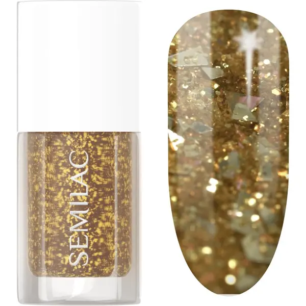 Semilac Semilac Glitter Nails svjetlucavi lak za nokte nijansa 042 Flakes of Gold 7 ml