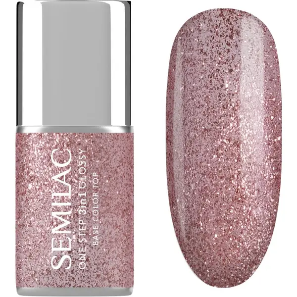 Semilac Semilac One Step 3in1 Glossy gel lak za nokte nijansa 250 Glitter Pink 7 ml