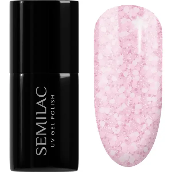 Semilac Semilac UV Hybrid Crushed_ICE gel lak za nokte s korištenjem UV/LED lampe nijansa 491 Strawberry Ice 7 ml