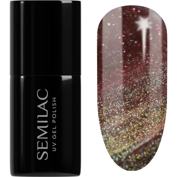 Semilac Semilac UV Hybrid Galaxy Flash gel lak za nokte s korištenjem UV/LED lampe nijansa 824 Digital Red 7 ml