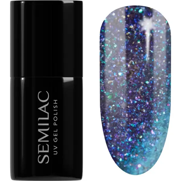 Semilac Semilac UV Hybrid Galaxy Flash gel lak za nokte s korištenjem UV/LED lampe nijansa 826 Virtual Blue 7 ml