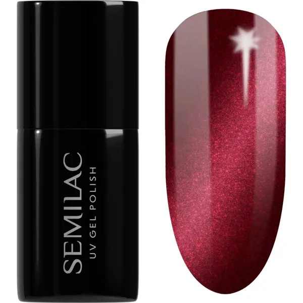 Semilac Semilac UV Hybrid Silk Effect gel lak za nokte s korištenjem UV/LED lampe nijansa 467 Red Candle Flash 7 ml