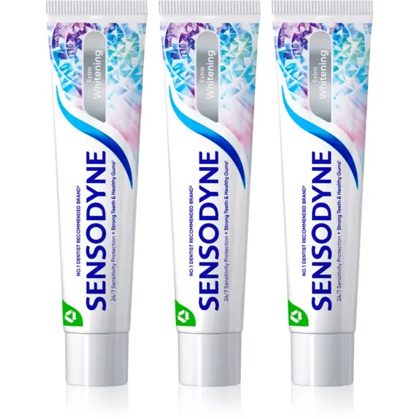 Sensodyne Sensodyne Extra Whitening pasta za izbjeljivanje zuba s fluoridom za osjetljive zube 3x75 ml