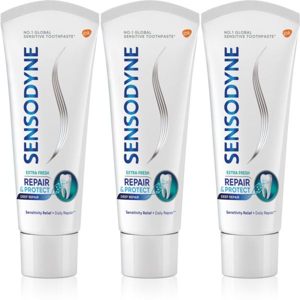 Sensodyne Sensodyne Repair & Protect Extra Fresh pasta za zube za zaštitu zuba i desni 3 x 75 ml