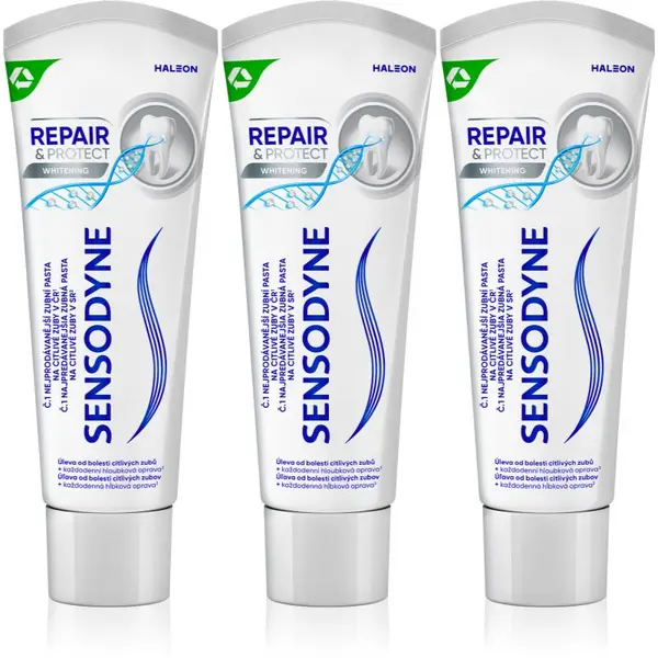 Sensodyne Sensodyne Repair & Protect Whitening pasta za izbjeljivanje zuba za osjetljive zube 3x75 ml