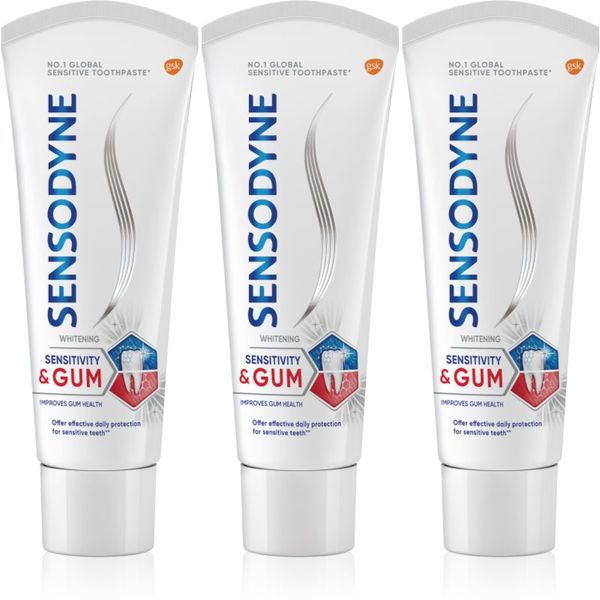 Sensodyne Sensodyne Sensitivity & Gum Whitening pasta za izbjeljivanje zuba za zaštitu zuba i desni 3x75 ml