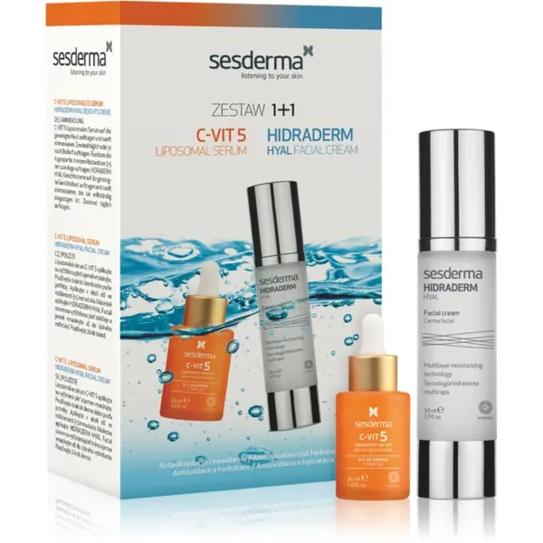 Sesderma Sesderma Set C-Vit 5 + Hidraderm Hyal poklon set za sjaj i hidrataciju 2 kom