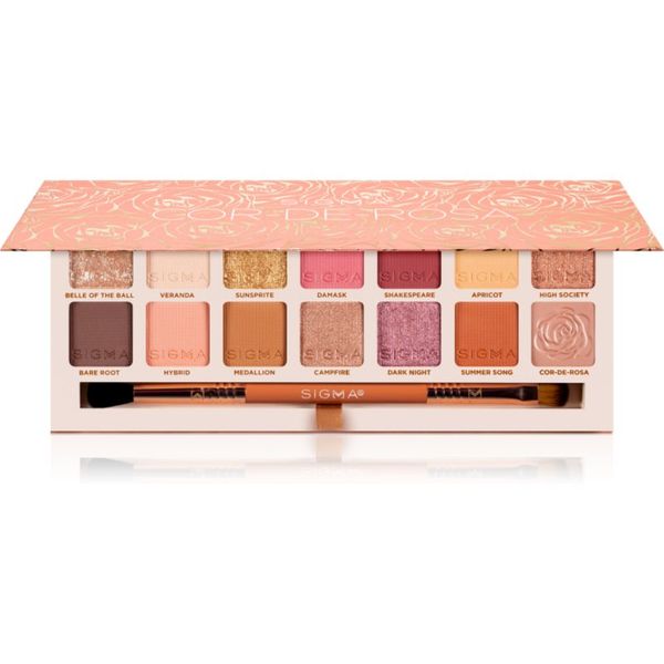 Sigma Beauty Sigma Beauty Cor-de-Rosa Eyeshadow Palette paleta sjenila za oči s kistom 16.24 g