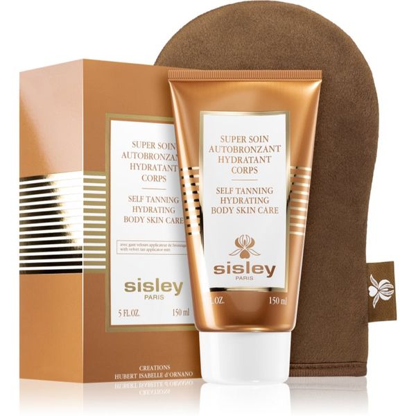 Sisley Sisley Super Soin Self Tanning Hydrating Body Skin Care mlijeko za tijelo za samotamnjenje s aplikační rukavicí 150 ml