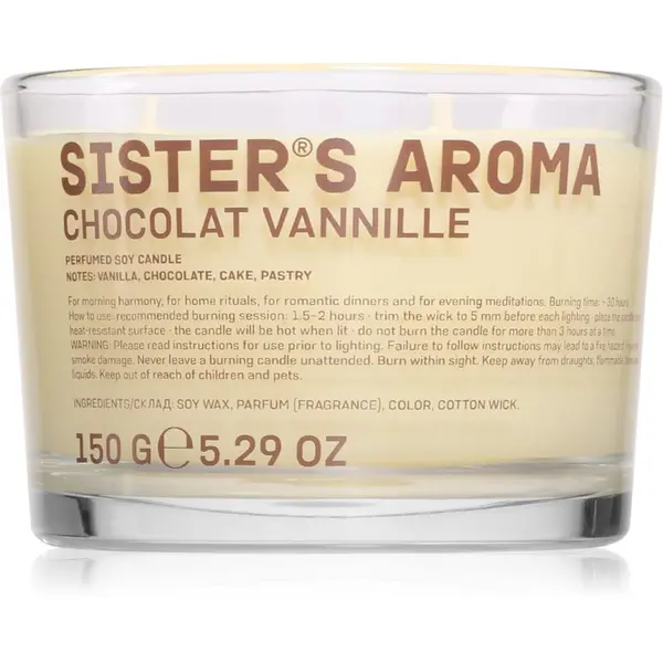 Sister's Aroma Sister's Aroma Chocolat Vannille mirisna svijeća 150 g