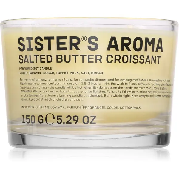 Sister's Aroma Sister's Aroma Salted Butter Croissant mirisna svijeća 150 g