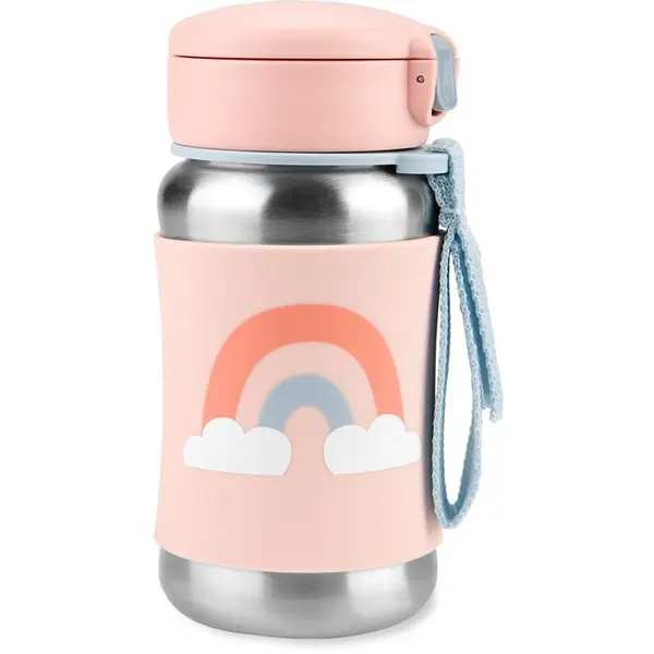 Skip Hop Skip Hop Spark Style Rainbow boca za vodu od nehrđajućeg čelika sa slamkom 12 m+ 350 ml
