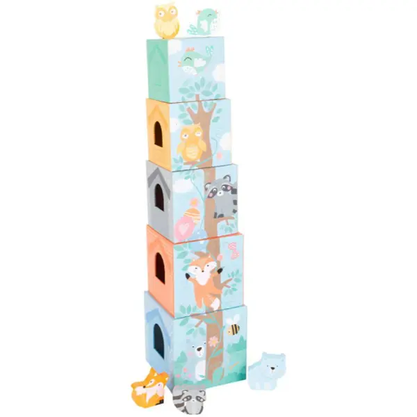Small foot Small foot Stacking Tower Pastel Animals piramida za slaganje 12m+ 10 kom