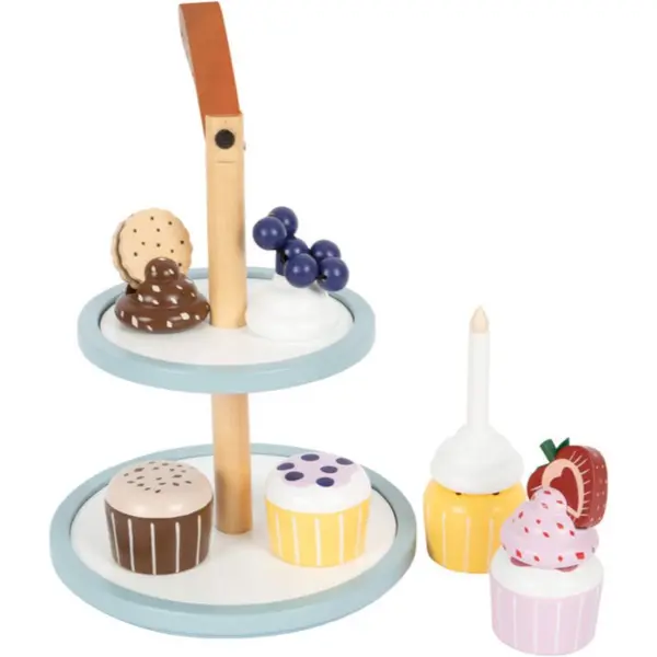 Small foot Small foot Tasty Cupcake Display Tray set igračaka od drva 3 y+ 13 kom